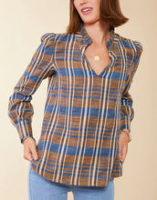 Load image into Gallery viewer, Spartina 449 Bethany Blouse Kalalanta Plaid Navy - FINAL SALE
