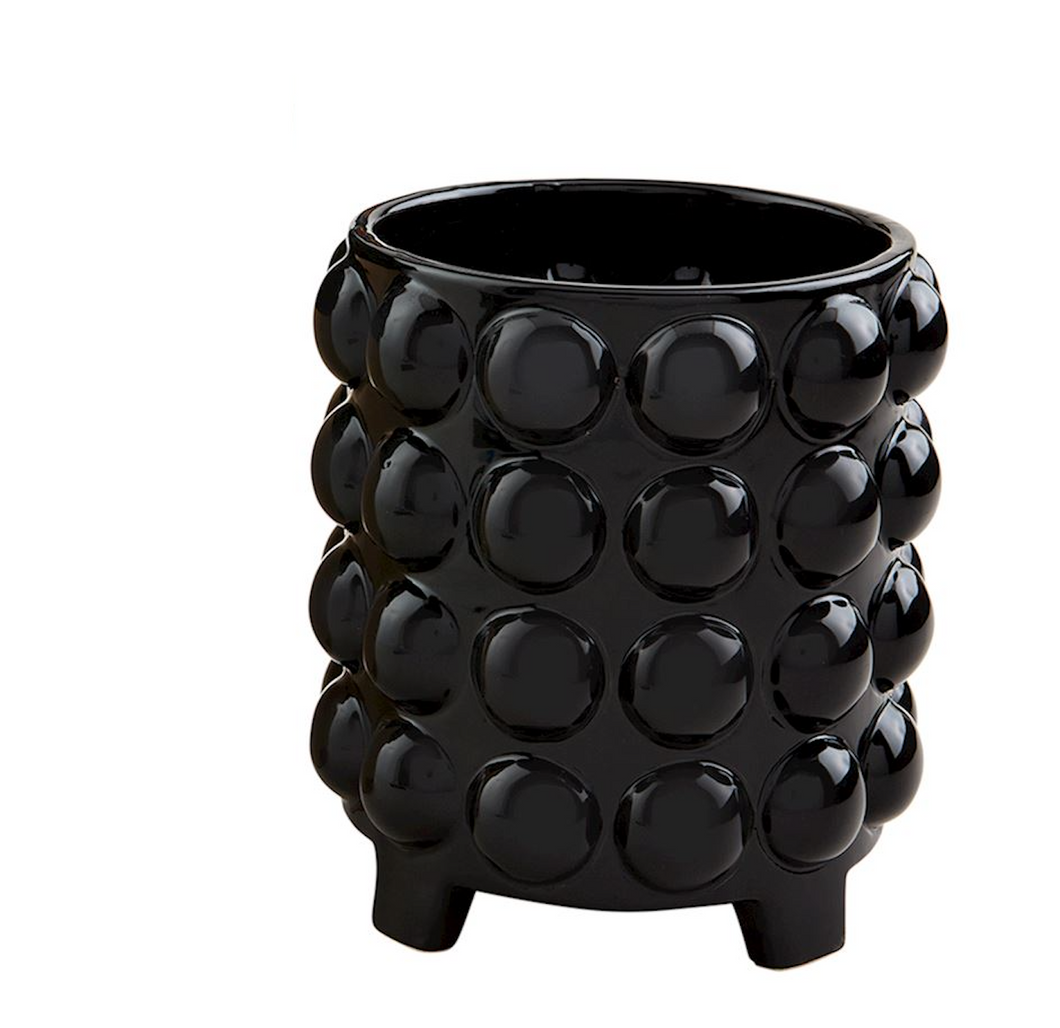 black plant pots small Black Bead Flower Pots – AGAPANTHUS
