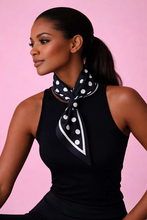 Load image into Gallery viewer, Black Dots Loop Scarf
