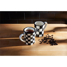 Load image into Gallery viewer, Black &amp; White Check Mug
