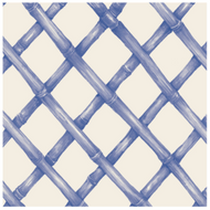 cream white napkin with blue bamboo latis design