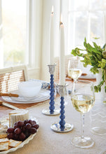 Load image into Gallery viewer, Mariposa Blue Pearled Medium Candlestick Set
