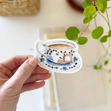 Load image into Gallery viewer, Blue Teacup with tea sticker
