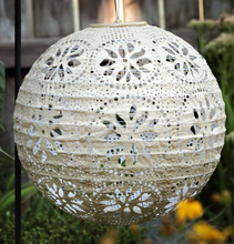 Load image into Gallery viewer, Soji Stella - Boho Globe - 12&quot; Solar Lantern - Pearl
