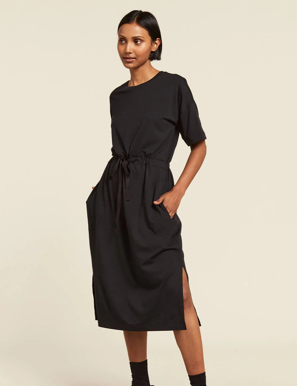 black booty dress Boody T-Shirt Tie Dress