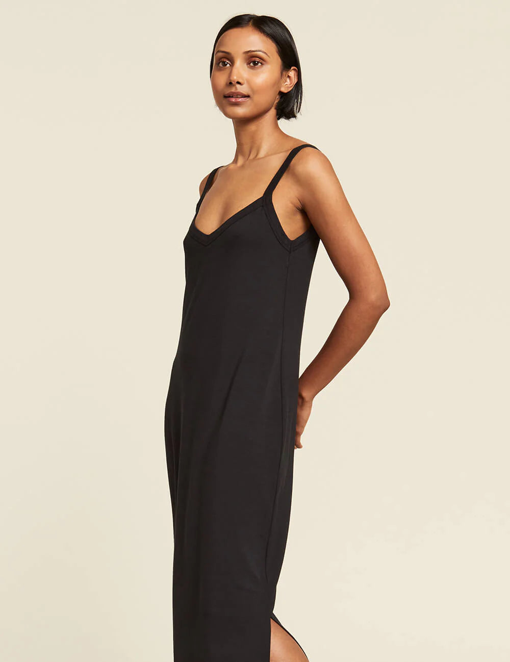 Boody V Neck Slip Dress Black FINAL SALE