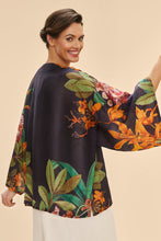 Load image into Gallery viewer, Botany Bliss in Charcoal Kimono Jacket
