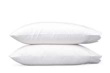 Load image into Gallery viewer, Two pillows with scalloped borders and embroidered accents in pink
