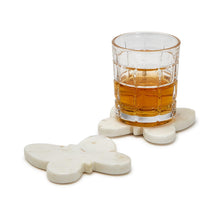 Load image into Gallery viewer, Butterfly Marble Coasters  with a drink sitting on one
