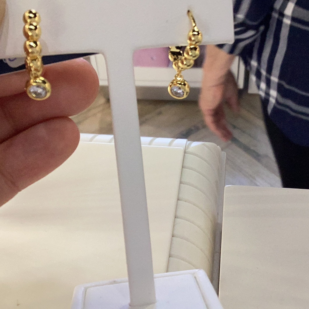 Crislu B.B.Y. Hoop Drop Earrings Finished in 18kt Yellow Gold