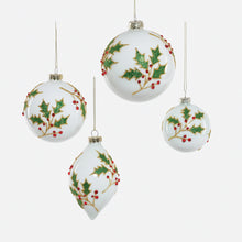 Load image into Gallery viewer, Holly Berry Glass Ornaments

