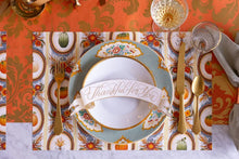 Load image into Gallery viewer, Hester &amp; Cook Antique Pumpkin Frame Placemat with a Thankful for you setting 
