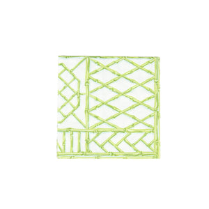 Bamboo Screen Moss Green Paper Linen Napkins