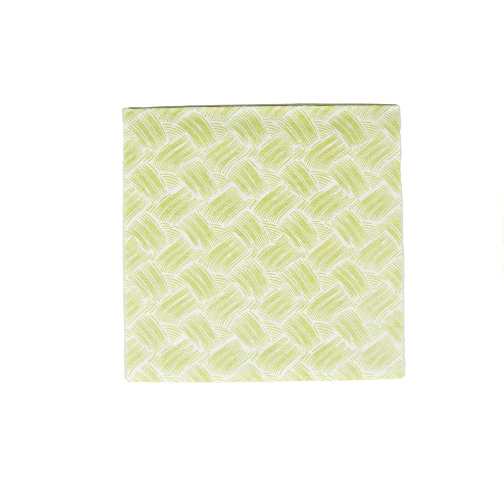 Basketry Moss Green Paper Linen Napkins