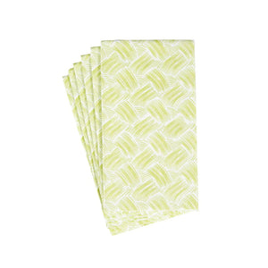 Caspari Basketry Moss Green Paper Linen Napkins