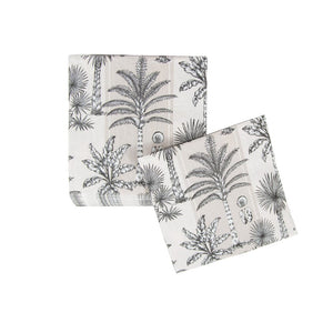 Southern Palms Flax & White Cocktail Napkins - 20 Per Package