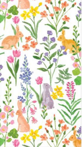 Caspari Bunny Field Paper Guest Towel Napkins - 15 Per Package
