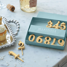 Load image into Gallery viewer, Mariposa Number Candle Holder Set
