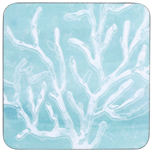 Cerulean Sea Coral Square Coaster Set 4