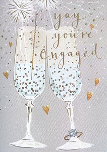 Champagne Engagement Card