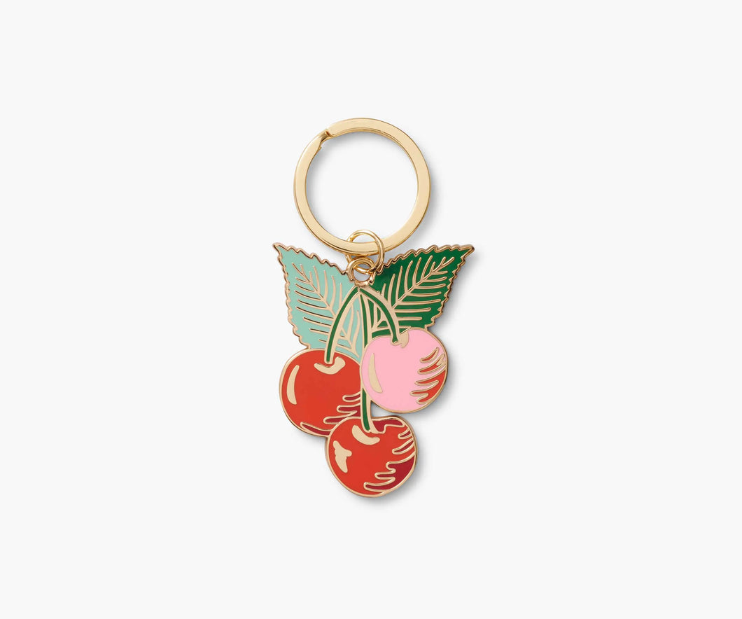 Rifle Paper Cherries Enamel Keychain
