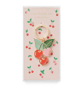 Rifle Paper Cherries Enamel Keychain