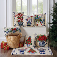 Load image into Gallery viewer, Chinoiserie Ornaments Hook Pillows next to other similar pillows and rugs
