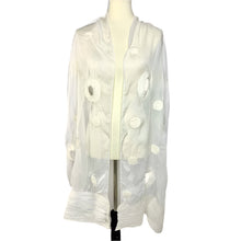 Load image into Gallery viewer, Circles &amp; Dots White Chiffon Scarf
