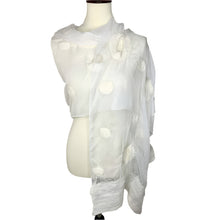 Load image into Gallery viewer, Circles &amp; Dots White Chiffon Scarf
