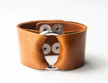 Load image into Gallery viewer, Classic Brown Wide Leather Cuff - FINAL SALE
