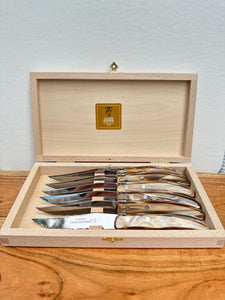 Claude Dozorme Berlingot Steak Knife Set - Cappuccino - Set of 6 - 8.5"L