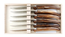 Load image into Gallery viewer, Claude Dozorme Berlingot Steak Knife Set - Cappuccino - Set of 6 - 8.5"L

