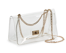 Load image into Gallery viewer, Clear Picture See Through Bags w/ Gold Hardware
