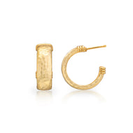 textured gold post earring