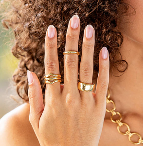 Cleopatra Slice Stacking Ring Set - Gold