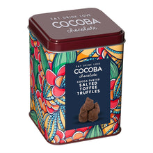 Load image into Gallery viewer, Cocoba Cocoa Dusted Salted Toffee Truffles in Gift Tin
