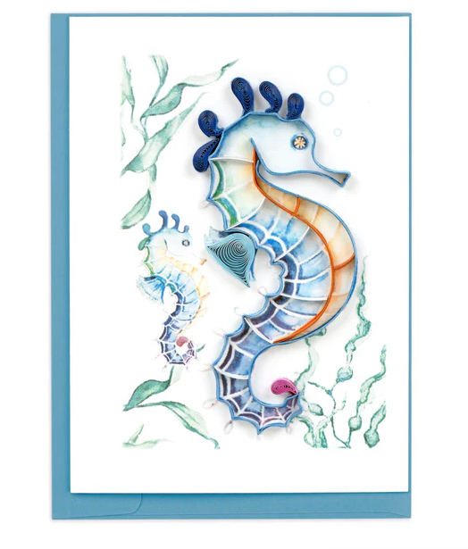 Colorful Seahorse Gift Enclosure Mini Quilling Card