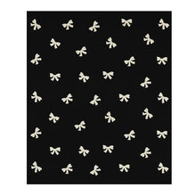 Load image into Gallery viewer, Cozy Throw - Ivory/Black Bows 50x60
