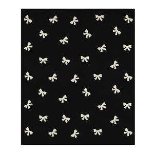 Cozy Throw - Ivory/Black Bows 50x60