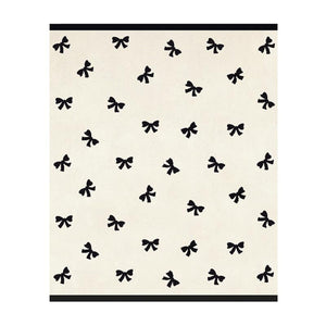 Cozy Throw - Ivory/Black Bows 50x60