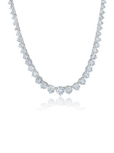 Load image into Gallery viewer, Crislu Classic Graduated Tennis Necklace Finished in Pure Platinum 16&quot;
