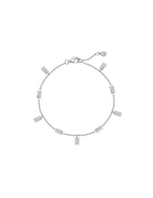 Load image into Gallery viewer, Crislu Baguette Anklet Finished in Pure Platinum
