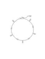 Crislu Baguette Anklet Finished in Pure Platinum