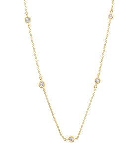 Crislu Bezel 16" Necklace Finished in 18kt Yellow Gold -2mm