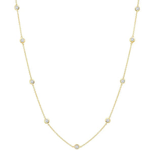 Crislu Bezel 16" Necklace 4mm Finished In 18kt Yellow Gold