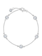 Crislu Bezel Set Station Bracelet 4mm Finished In Pure Platinum