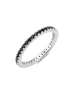 Crislu Black Hand Set Cubic Zirconia Step Cut Eternity Band Engagement Ring Finished In Pure Platinum