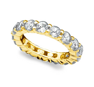 Crislu Brilliant Round Cut Eternity Band Finished in 18kt Yellow Gold