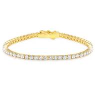 Crislu Classic Medium 3mm Brilliant Tennis Bracelet Finished in 18kt Yellow Gold