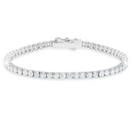 Crislu Classic Medium 3mm Brilliant Tennis Bracelet Finished in Pure Platinum